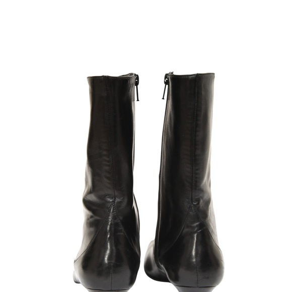 COLE HAAN Black Boots Leather Boot Mid Calf Zipper Square Toe Sz 9B - Picture 10 of 12